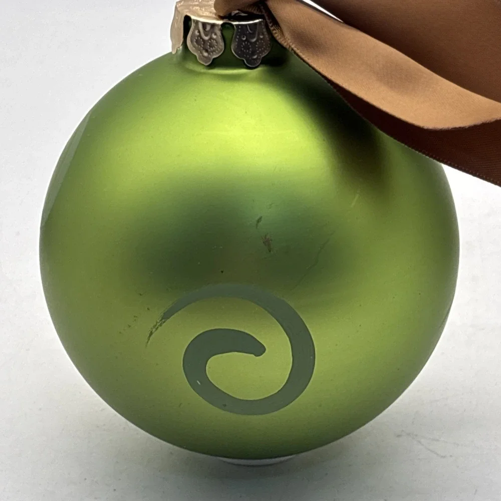 Glass Ornament Christmas Cross Green Glory Haus Brushfire Designs Curl Cross NIB - Picture 5 of 9